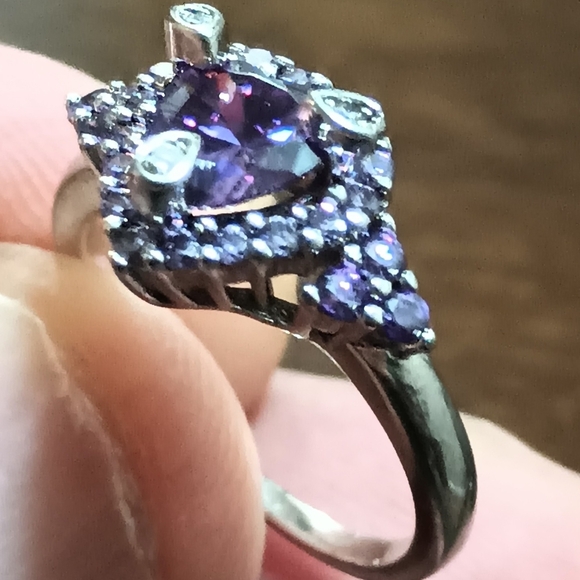 Prized Amethyst Transparent Intense, Women's Wedding Rings, Purple Sz 6.75 - Picture 5 of 6